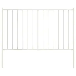 Valge aiapaneel postidega, pulbervärvitud teras, 181 x 125 cm