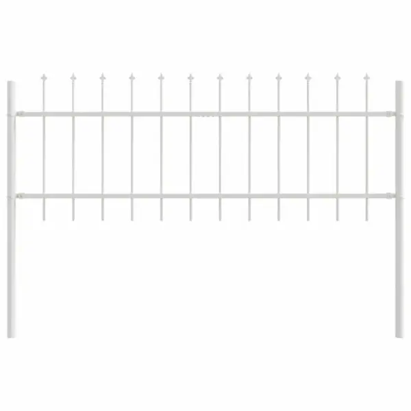 Valge aiapiirde paneelide komplekt, pulbervärvitud teras, 3 tk, kogupikkus 5,1 m – 5