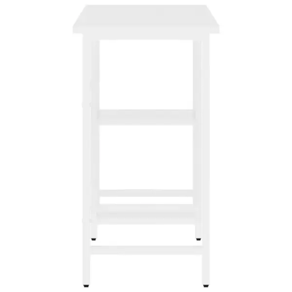 Valge arvutilaud MDF-plaadist ja metallraamiga, 80 x 40 x 72 cm – 4