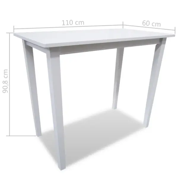 Valge puidust baarilaud ja 4 baaritooli komplekt, beež iste, laud 110 x 60 x 90,8 cm – 8