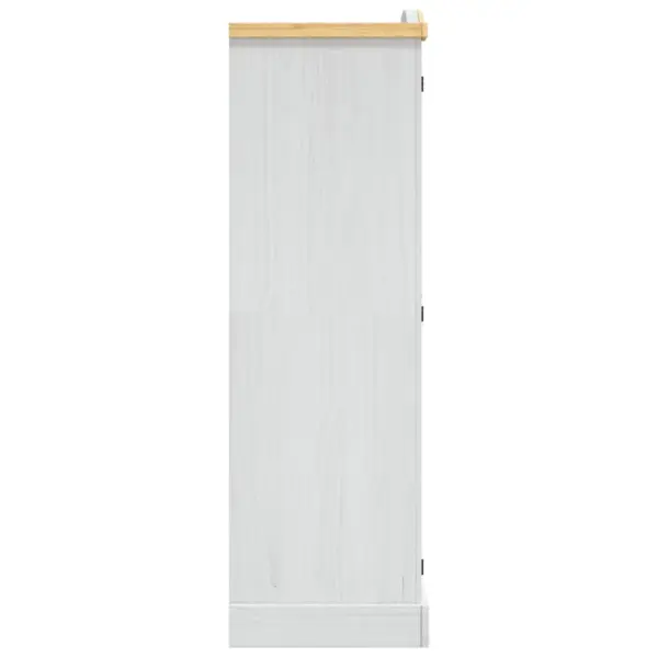 Täismännipuidust riidekapp kaarja ülaosaga, valge Corona stiilis, 2 uksega, 101 x 52 x 170 cm – 4