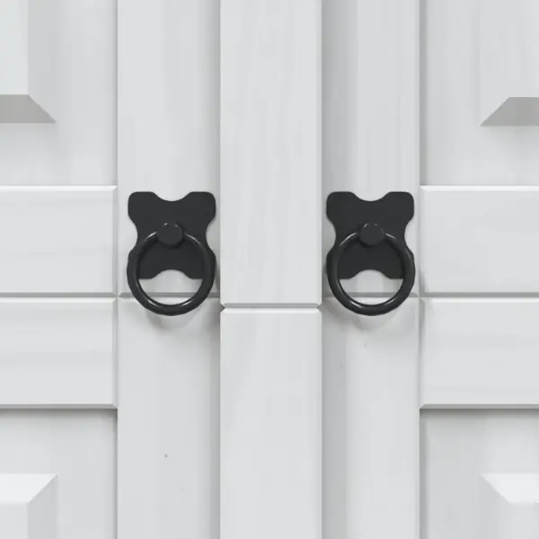 Täismännipuidust riidekapp kaarja ülaosaga, valge Corona stiilis, 2 uksega, 101 x 52 x 170 cm – 7