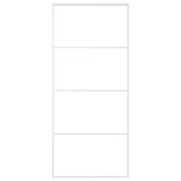 Valge ESG-klaasist liuguks alumiiniumraamiga, 90 x 205 cm – 2