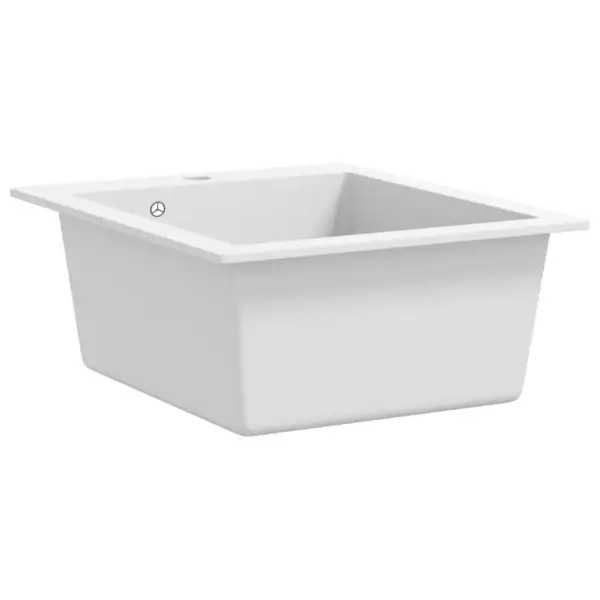 Pealepaigaldatav köögivalamu, valge graniitkomposiit, 425 x 500 mm – 4