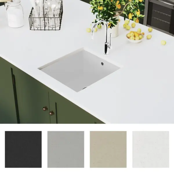 Valge graniitköögivalamu aluspaigalduseks, ühepoolne, 420 x 460 mm – 3