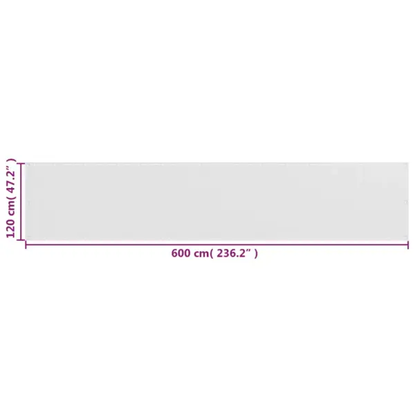 Rõdu privaatsuskate HDPE-st, valge, 120 x 600 cm – 5