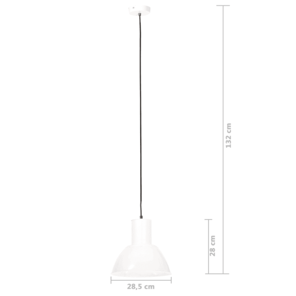 Industriaalstiilis valge ümmargune laelamp, raud, E27, 25 W, 28,5 cm – 9