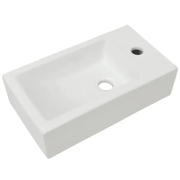 Kandiline keraamiline kapipealne valamu kraaniavaga, valge, 46 x 25,5 x 12 cm – 2