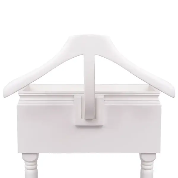 Valge kapiga riidenagi 2 sahtliga, männipuit ja MDF, 45 x 28,5 x 125 cm – 4