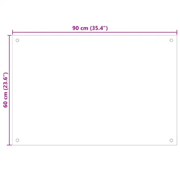 Köögi pritsmekaitse karastatud klaasist, valge, 90 x 60 cm – 10