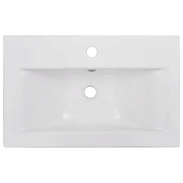 Sisseehitatav keraamiline valamu ülevooluga, valge, 61 x 39,5 x 18,5 cm – 4