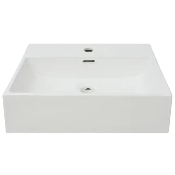 Valge keraamiline vannitoavalamu kraaniavaga, ülevooluga, 51,5 x 38,5 x 15 cm, kapipealne või seinale paigaldatav – 3