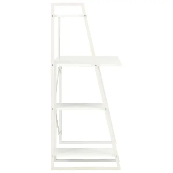 Kirjutuslaud riiulisüsteemiga, valge, PVC-kattega tehispuit ja teras, 102 x 50 x 117 cm – 3