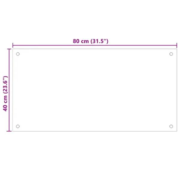 Köögi pritsmekaitse karastatud klaasist, valge, 80 x 40 cm – 11