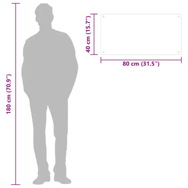 Köögi pritsmekaitse karastatud klaasist, valge, 80 x 40 cm – 10