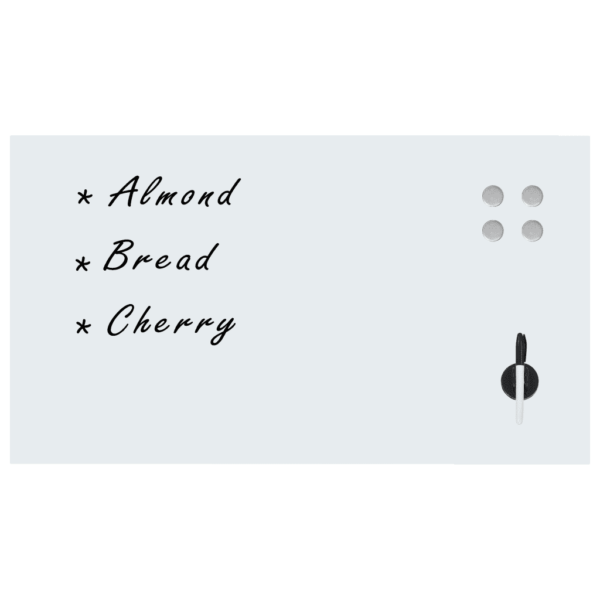 Seinakinnitusega valge klaasist magnettahvel, 120 x 60 cm – 2