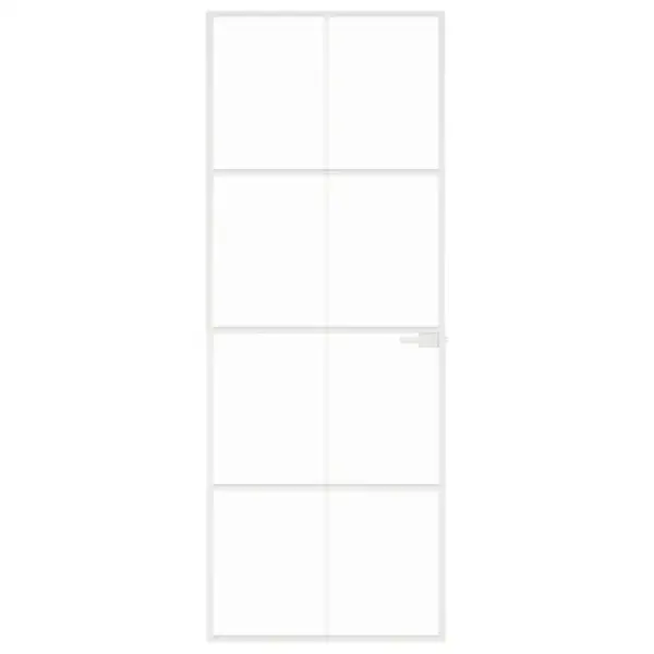 Valge karastatud klaasist siseuks õhukese alumiiniumraamiga, 76 x 201,5 cm – 3