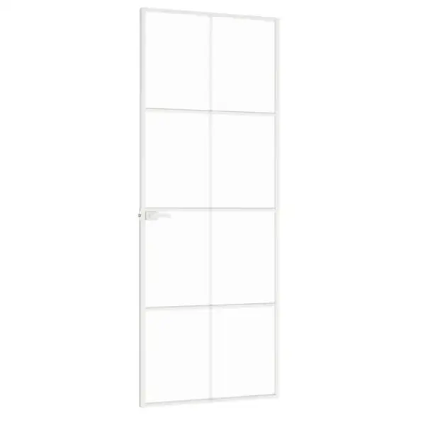 Valge karastatud klaasist siseuks õhukese alumiiniumraamiga, 76 x 201,5 cm – 4