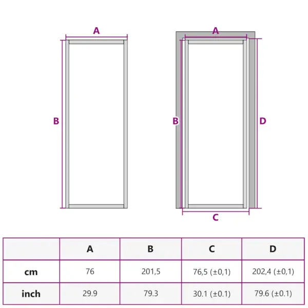 Valge karastatud klaasist siseuks õhukese alumiiniumraamiga, 76 x 201,5 cm – 9