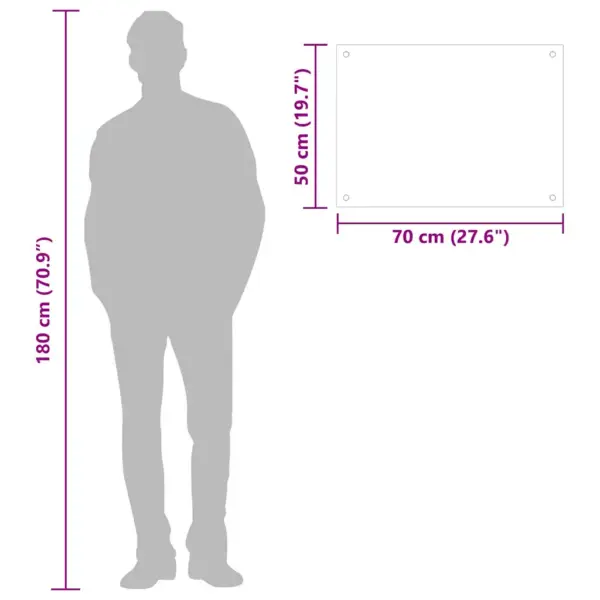 Valge karastatud klaasist köögi pritsmekaitse, 70 x 50 cm – 11