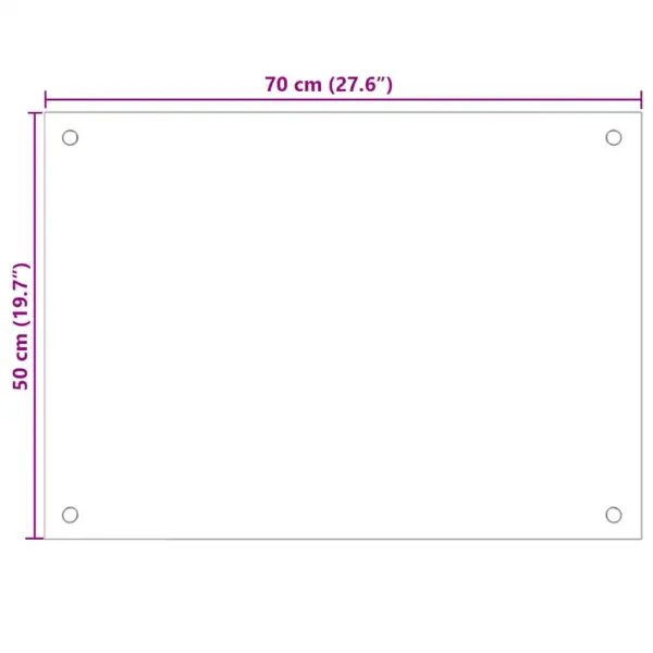 Valge karastatud klaasist köögi pritsmekaitse, 70 x 50 cm – 10