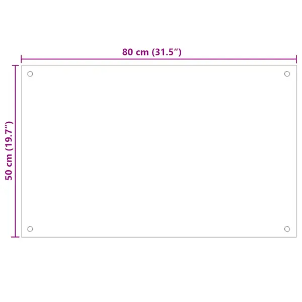 Köögi pritsmekaitse karastatud klaasist, valge, 80 x 50 cm – 11