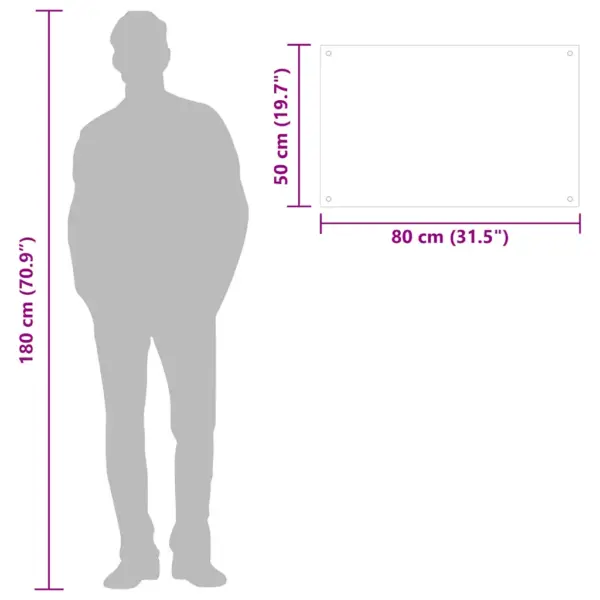 Köögi pritsmekaitse karastatud klaasist, valge, 80 x 50 cm – 10