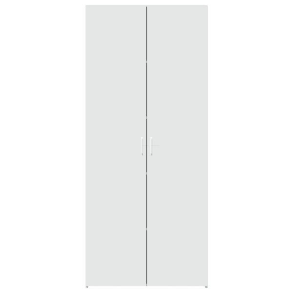 Kõrge hoiukapp ustega, valge tehispuit, 80 x 42,5 x 185 cm – 4