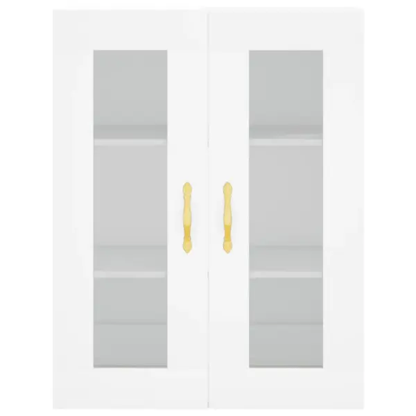 Valge kõrge kapp klaasuste ja metalljalgadega, tehispuit, 69,5 x 34 x 180 cm – 6