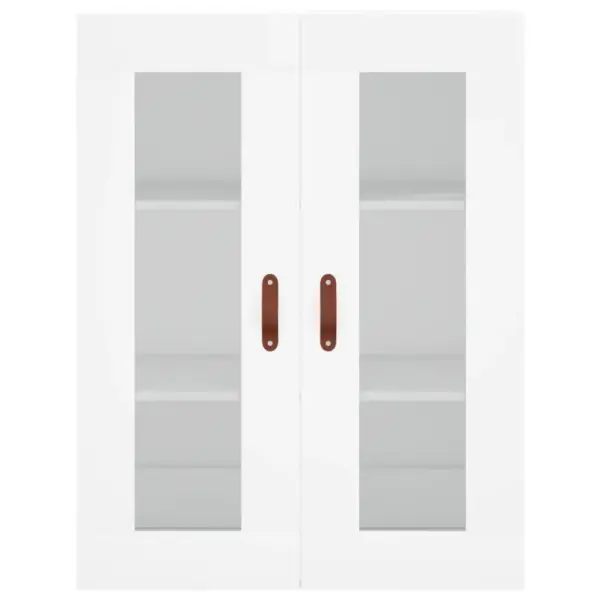 Kõrge kapp klaasustega ülaosaga, valge tehispuit, 69,5 x 34 x 180 cm – 6