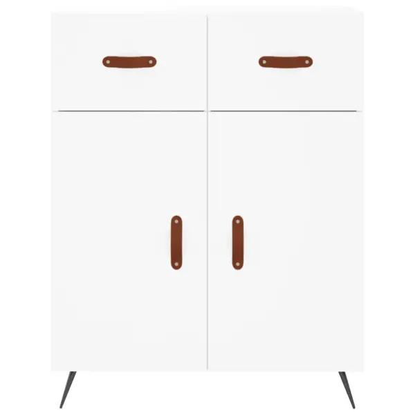 Kõrge kapp klaasustega ülaosaga, valge tehispuit, 69,5 x 34 x 180 cm – 8