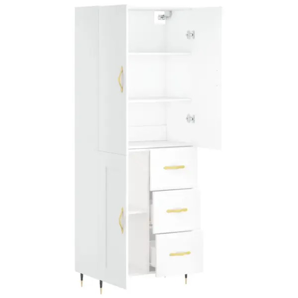 Valge kõrge kapp metalljalgadel, tehispuit, 69,5 x 34 x 180 cm – 4