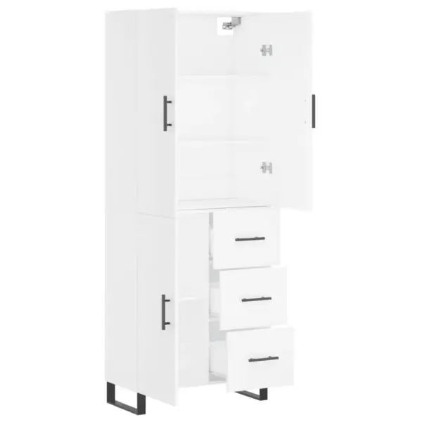 Valge kõrge kapp metalljalgadel, tehispuit, 69,5 x 34 x 180 cm – 4