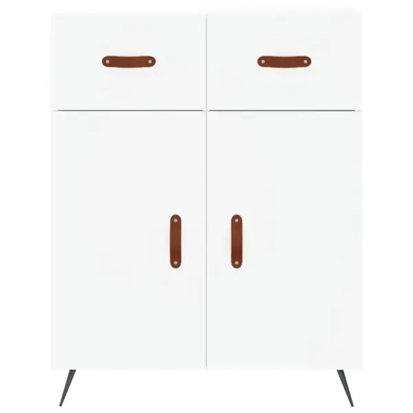 Kõrge kapp puhvetkapiga, valge tehispuit, metalljalad, 69,5 x 34 x 180 cm – 8