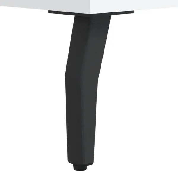 Valge kõrge kapp avatud riiulite ja ustega, tehispuit ja metalljalad, 69,5 x 34 x 180 cm – 12