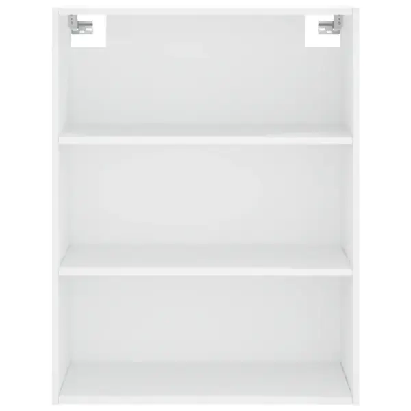 Valge kõrge kapp avatud riiulite ja ustega, tehispuit ja metalljalad, 69,5 x 34 x 180 cm – 6