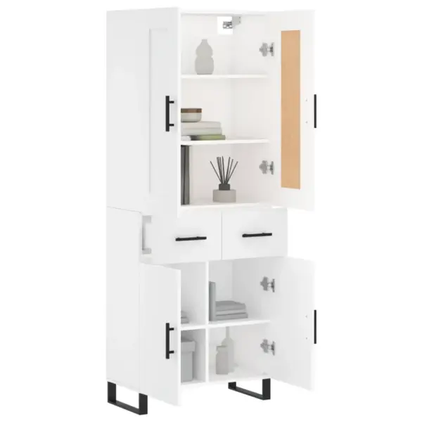 Valge kõrge kapp metalljalgadel, tehispuit, 69,5 x 34 x 180 cm – 3