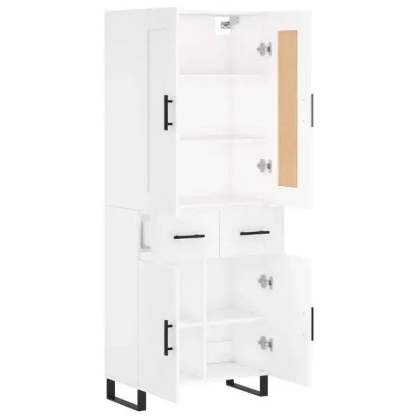 Valge kõrge kapp metalljalgadel, tehispuit, 69,5 x 34 x 180 cm – 4