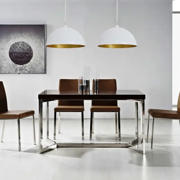 Poolkera kujulised ripplaelambid 2 tk, reguleeritav kõrgus, valge ja kuldne, metall, 35 x 17 cm, E27 – 3