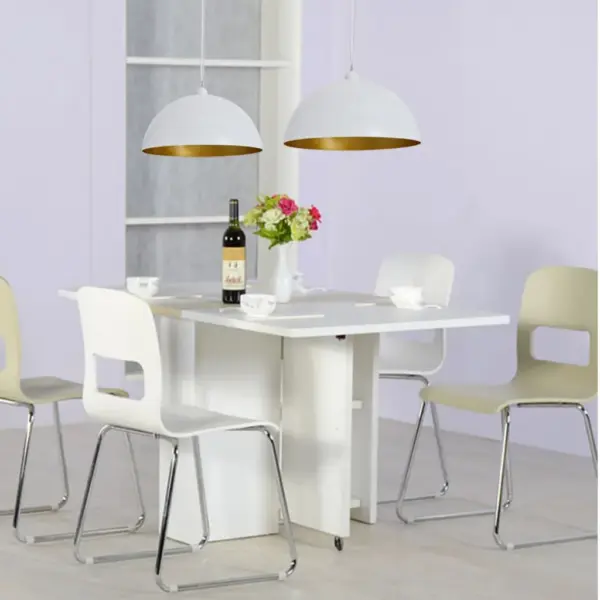 Poolkera kujulised ripplaelambid 2 tk, reguleeritav kõrgus, valge ja kuldne, metall, 35 x 17 cm, E27 – 4