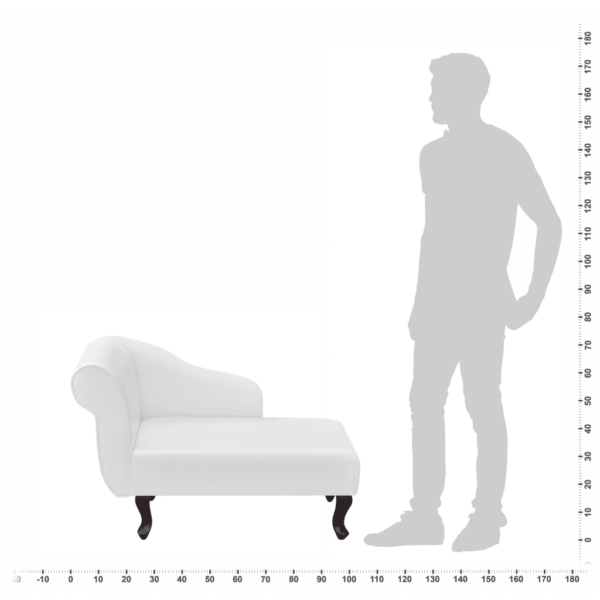 Valge kunstnahast kanapee puidust jalgadega, 104 x 51 x 69,5 cm – 5