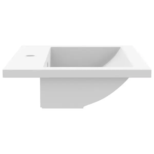 Tööpinnapealne valge kvartsvalamu ülevooluga, 600 x 450 x 120 mm – 6