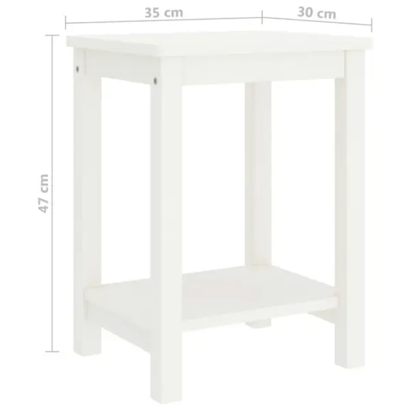 Valge männipuidust öökapp alumise riiuliga, 35 x 30 x 47 cm – 5