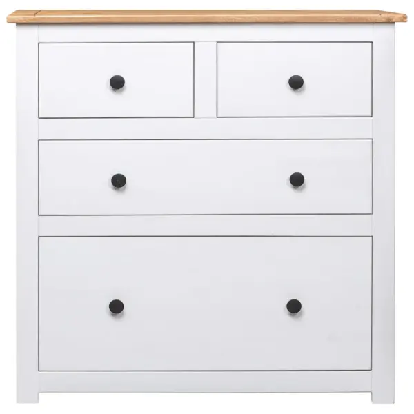 Valge männipuidust puhvetkapp 4 sahtliga, 80 x 40 x 83 cm, Panama sari – 3