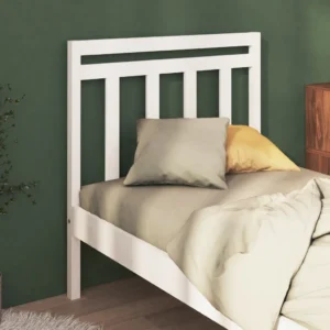 Valge täismännipuidust puitlattidega voodipeats, 95 x 4 x 100 cm