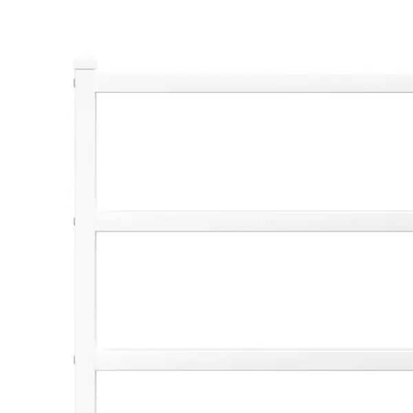 Valge metallist voodiraam peatsi ja jalutsiga, metallist liistude ja voodialuse hoiuruumiga, 107 x 203 cm – 8