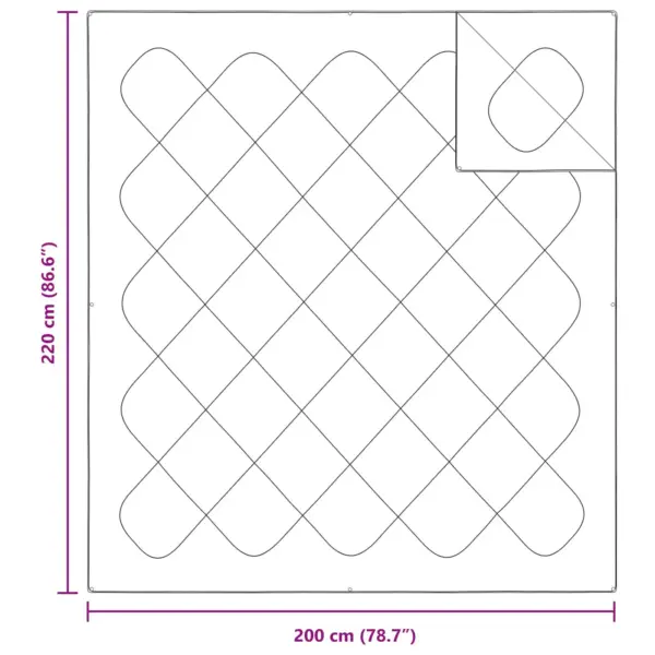 Tepitud mikrofiibertekk 220 x 200 cm 2 padjaga, valge, 3-osaline komplekt – 8