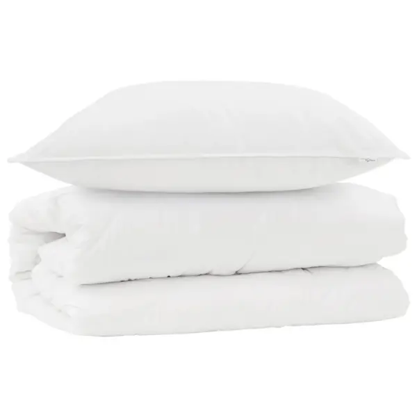 Valge mikrofiibrist tekikomplekt padjaga, 155 x 220 cm – 2