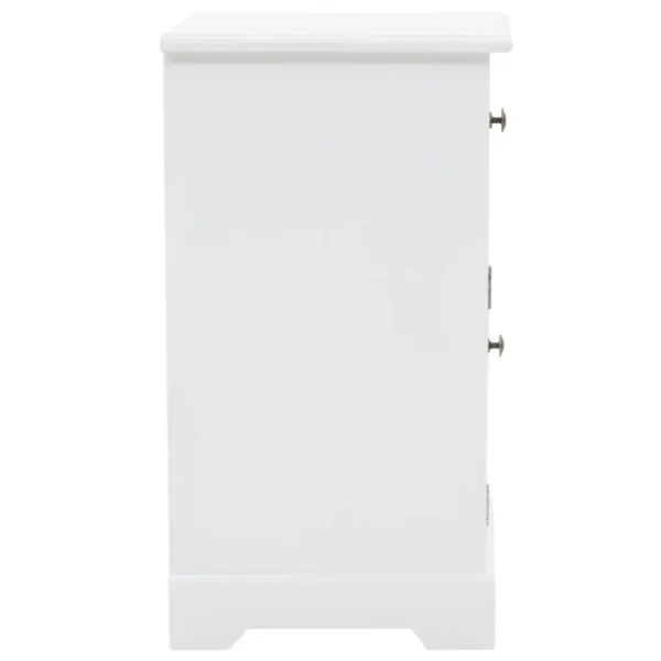 Valge öökapp ühe sahtli ja kapiga, MDF ja männipuit, 35 x 32 x 59 cm – 3