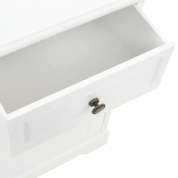 Valge öökapp ühe sahtli ja kapiga, MDF ja männipuit, 35 x 32 x 59 cm – 7